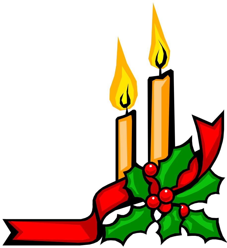 OnlineLabels Clip Art - Holly And Candle